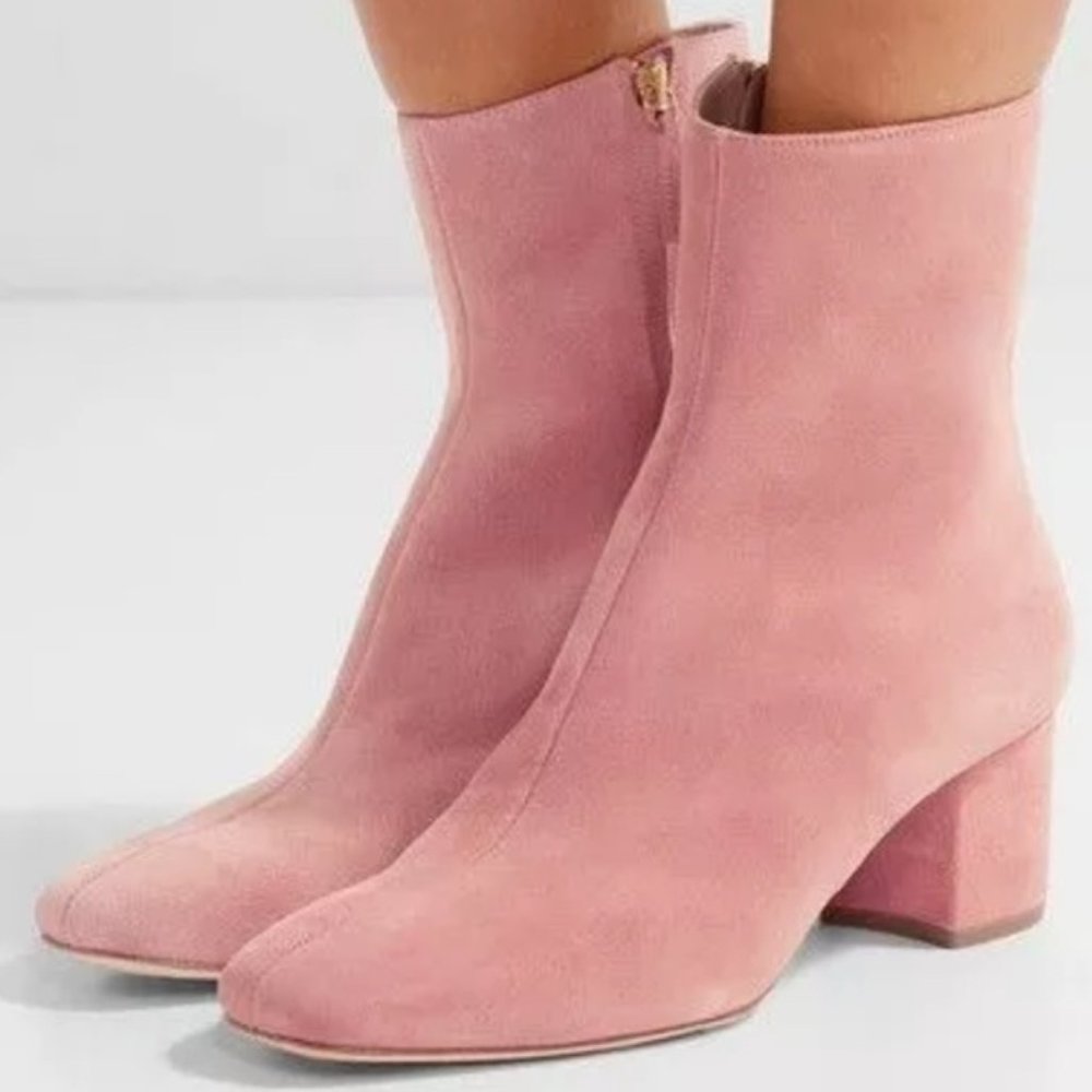Brother Vellies Kaya Boots in Flamingo Pink Suede NIB SIze 9